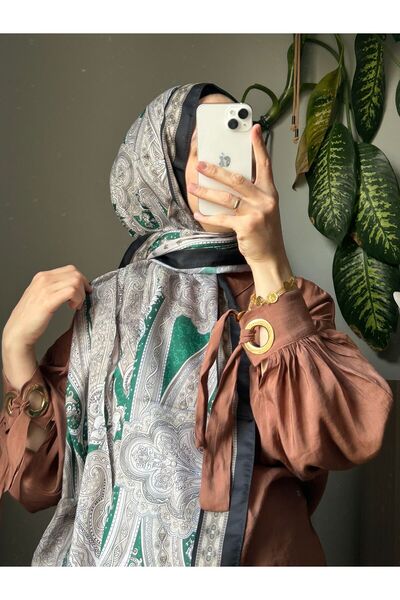 İpekseli Чорний бавовняний шарф з візерунком Etro - шовковий та смарагдовий