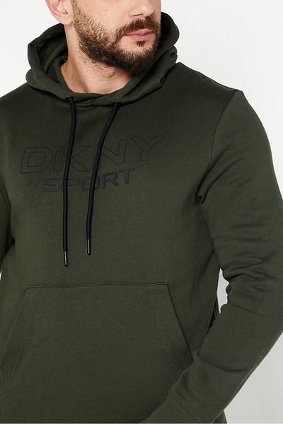 Dkny Men Sportswear Fit Long Sleeves Running Hoodies, Pine Green