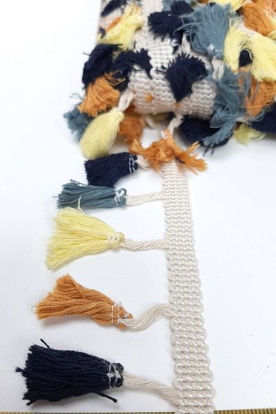 Hayalperest boncuk Cotton Yellow Brown Fringe Tassel