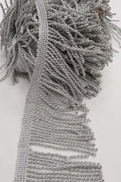 Hayalperest boncuk 7 Cm 1 Mt Silver Glitter Twisted Tassel Fringe