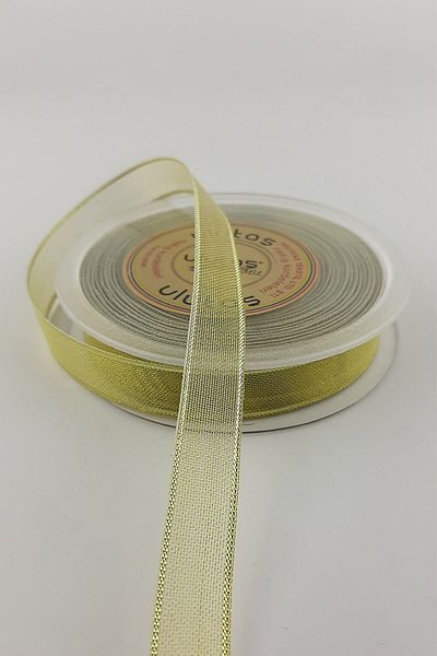 Hayalperest boncuk Χρυσό Χρώμα Glitter Κορδέλα Σιφόν 1,5 cm 25 Mt