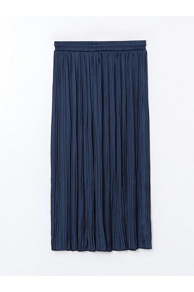 LC Waikiki LCWAIKIKI Klassischer Damen-Faltenrock aus Satin mit elastischer Taille