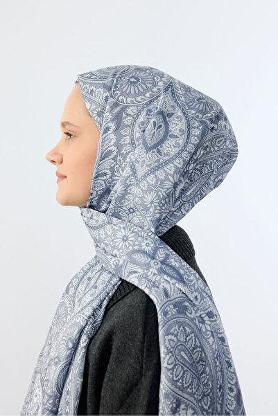 cs camellia scarf Allica Desen Şal - Füme
