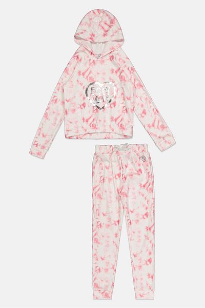 Body Glove Kids Girl 2 Pieces Brand Logo Sweatshirt And Pant Set, Multicolor