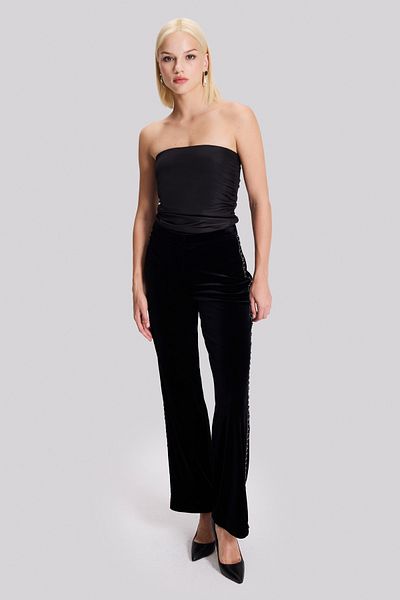 Naramaxx Velvet Trousers with Stripe Detail on the Sides