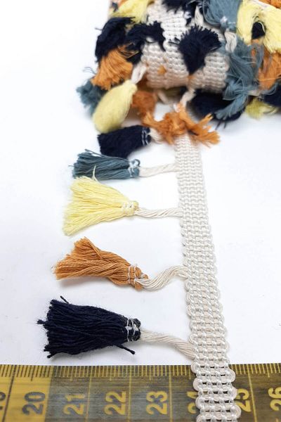 Hayalperest boncuk Yellow Brown Cotton Fringe Tassel
