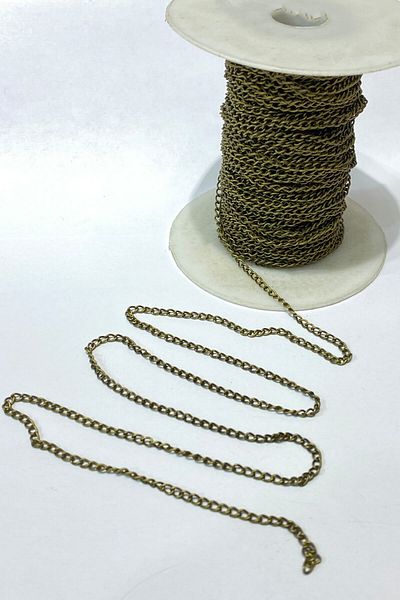Hayalperest boncuk Flat Metal Necklace Chain 5 Mt