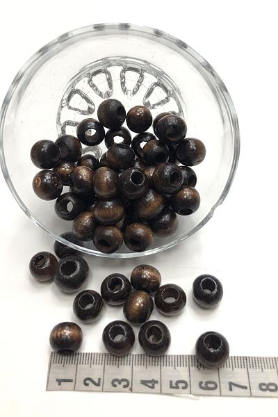Hayalperest boncuk حبة خشبية بنية داكنة 25 جرام