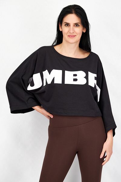 UMBRO Women Round Neck Short Sleeves Brand Logo T-Shirt, Black