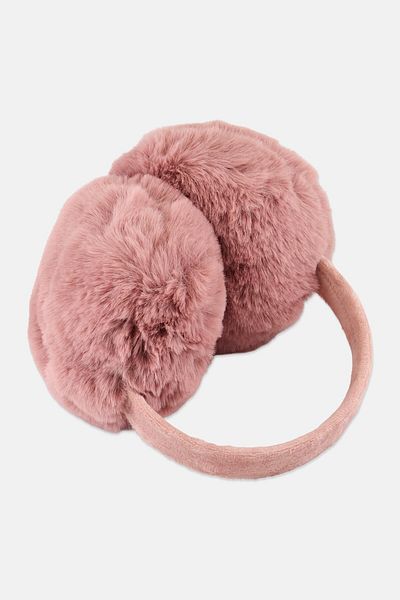 Laundry by Shelli Segal Women Over Sized Solid Faux Fur Earmuff, Mauve