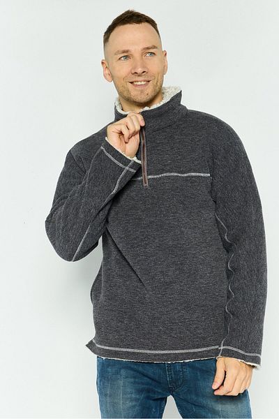 True Grit Men Textured Bomber Jacket, Charcoal
