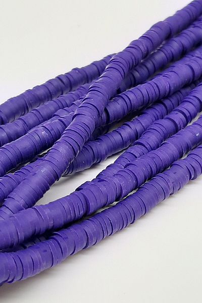 Hayalperest boncuk Patterned Dark Purple Fimo Dough Beads 6mm