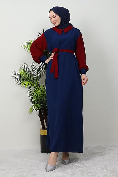 GİZ AGİYİM Βουργουνδία Φόρεμα Hijab - Kübra