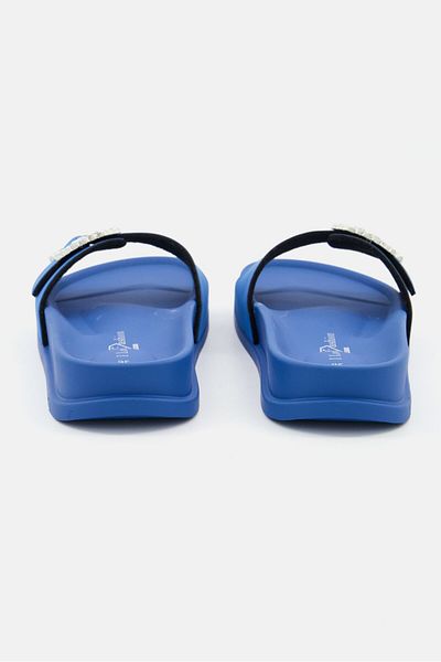 I Love Fashion Women Slip On Stoned Flats, Blue