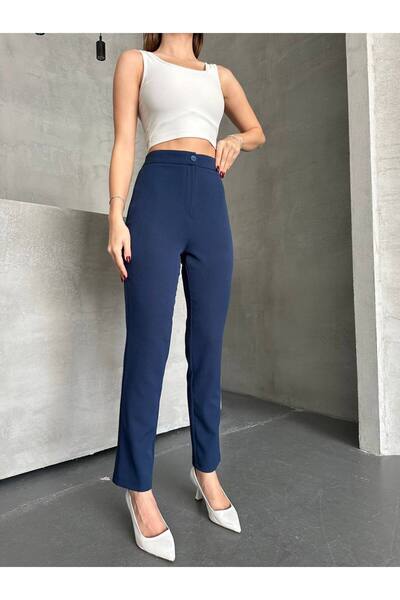 LACASE بنطلون أسود عالي الخصر