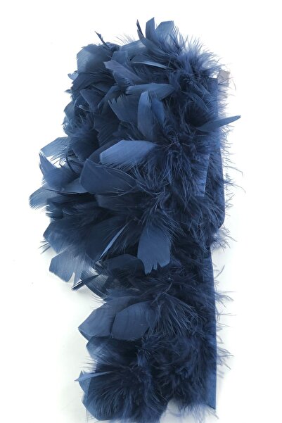 Hayalperest boncuk Lacivert Biyeli Otriş Kaz Tüyü