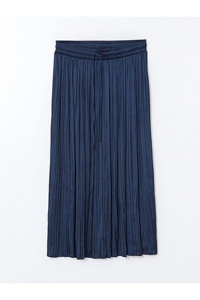 LC Waikiki LCWAIKIKI Klassischer Damen-Faltenrock aus Satin mit elastischer Taille