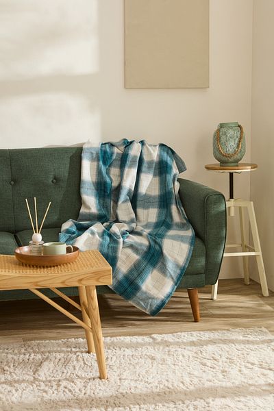 Karaca Home Κουβέρτα τηλεόρασης φανέλας Τυρκουάζ