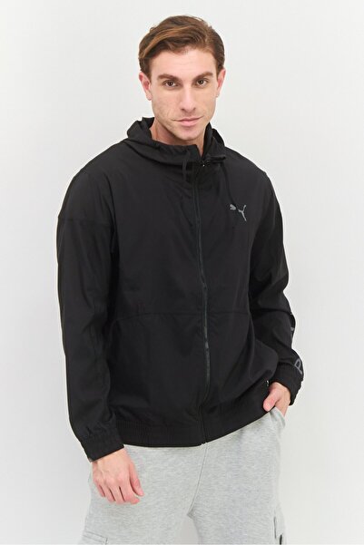 Puma سترة تدريب رياضية للرجال بأكمام طويلة، باللون الأسود