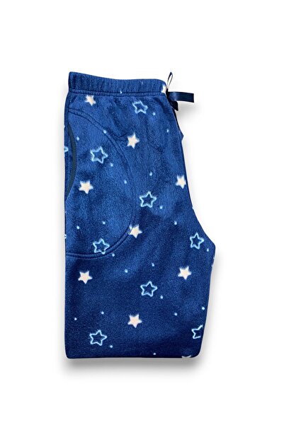 FORMO Γυναικείο πάτο πιτζάμα χειμερινής χοντρής ποιότητας Navy Blue Starry Fleece Pocket