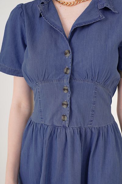 Bigdart Navy Blue 2210 Model Denim Dress