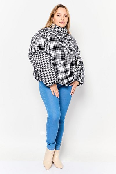Tommy Hilfiger Women Houndstooth Print Puffer Jacket, Black