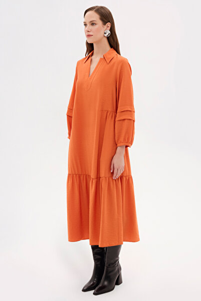 Naramaxx Fırfırlı Midi Boy Elbise