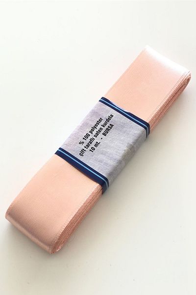 Hayalperest boncuk Panglică Satin Culoare Yavruağzı 4 Cm