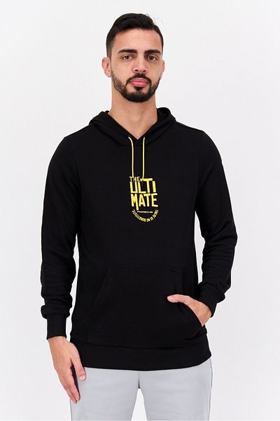 Puma Men Hoodie Graphic Print Long Sleeve Sweatshirt, Black