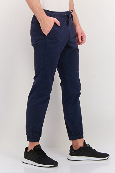 GAP Men Solid Drawstring Jogger Pants, Navy