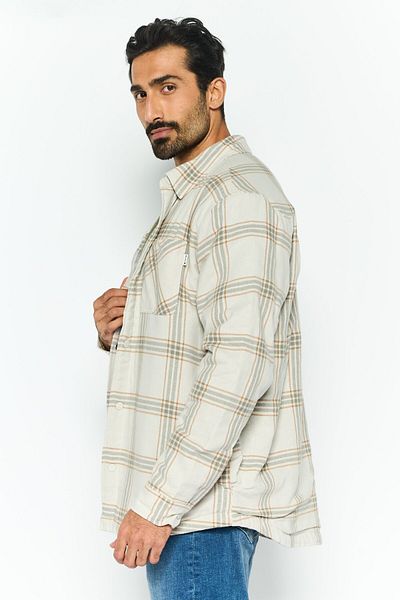 Hurley Men Plaid Shirt Jacket, Light Grey
