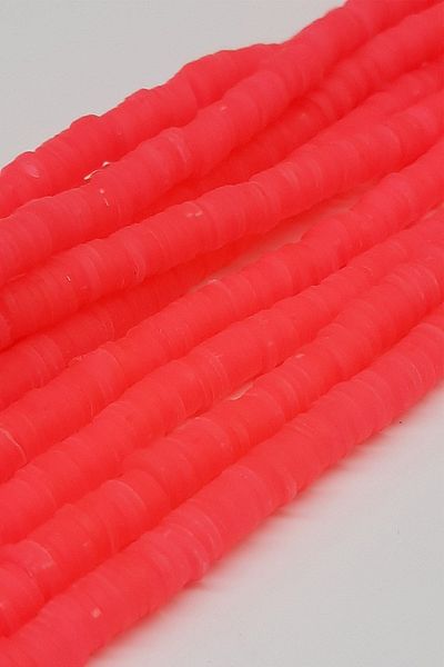 Hayalperest boncuk 6mm Neon Dark Orange Fimo Dough Bead