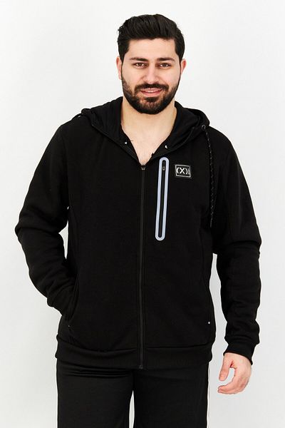 2(X)IST Men Hooded Long Sleeve Brand Logo Hoodie, Black
