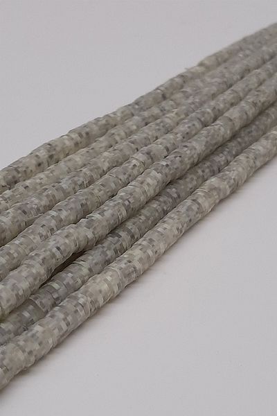 Hayalperest boncuk Gray Patterned Fimo Dough Bead 6mm