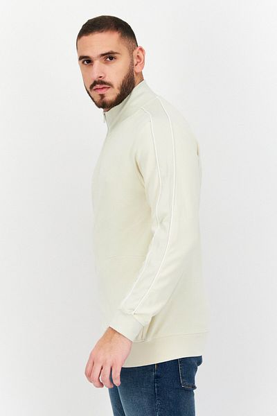 CELIO Men High Neck Plain Long Sleeves Sweatshirt, Off White