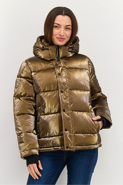 Bcbgeneration Women Quilted Hooded Puffer Jacket,, Brown