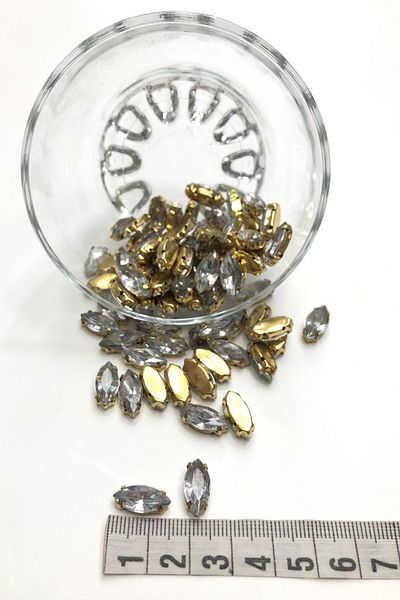 Hayalperest boncuk Transparent Shuttle Gold Case Planted Stone 10 Pieces