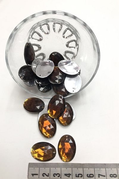 Hayalperest boncuk Brown Oval Plastic Strut Stone 10 Pieces