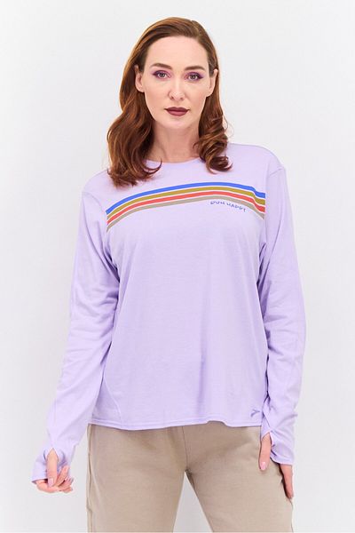 Brooks Women Sportswear Fit Long Sleeve Training T-Shirt, Lavender Combo