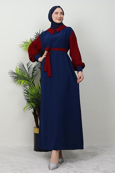 GİZ AGİYİM Βουργουνδία Φόρεμα Hijab - Kübra