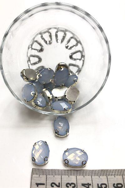 Hayalperest boncuk Matte Blue Oval Sewing Stone 10 Pieces