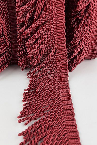 Hayalperest boncuk Burgundy Twisted Bouillon Fringe Tassel 7 Cm