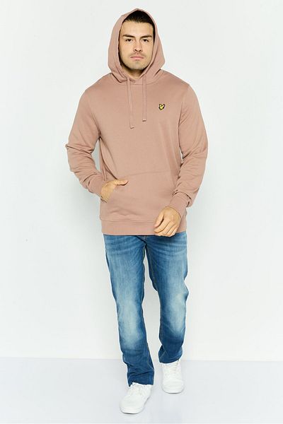 Lyle & Scott Men Hooded Embroidered Logo Long Sleeves Sweatshirt, Mauve
