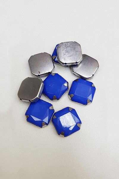 Hayalperest boncuk Blue Square Case Planted Stone 1.5 Cm 10 Pieces