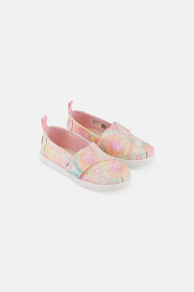 Toms Toddlers Girl Tie Dye Velcro Casual Shoes, Pink Combo