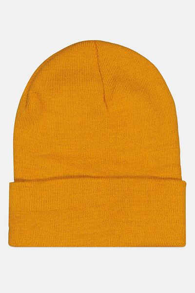 Penfield Men Brand Logo Knitted Beanie, Dark Yellow