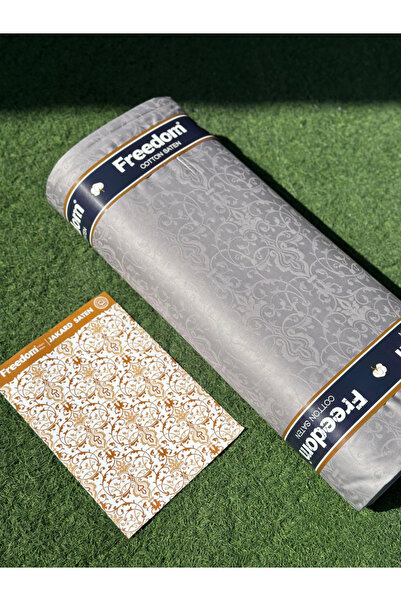 1 Top Jakarlı Pamuk Saten Kumaş 30 Metre - Damask Jakar Kumaş