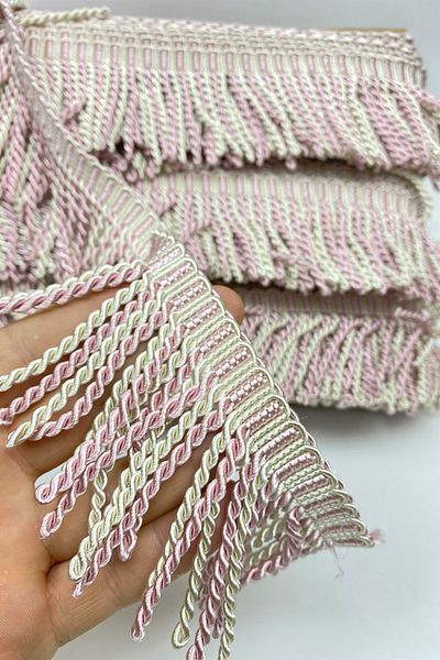 Hayalperest boncuk Powder Cream Bouillon with Fringe and Tassels