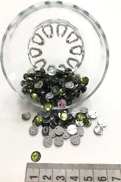 Hayalperest boncuk Green Round Sewing Stone Plastic 20 gr