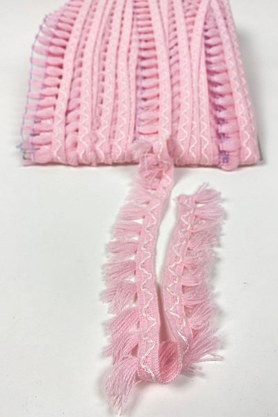 Hayalperest boncuk Cotton Tassel Pink Fringe Strip